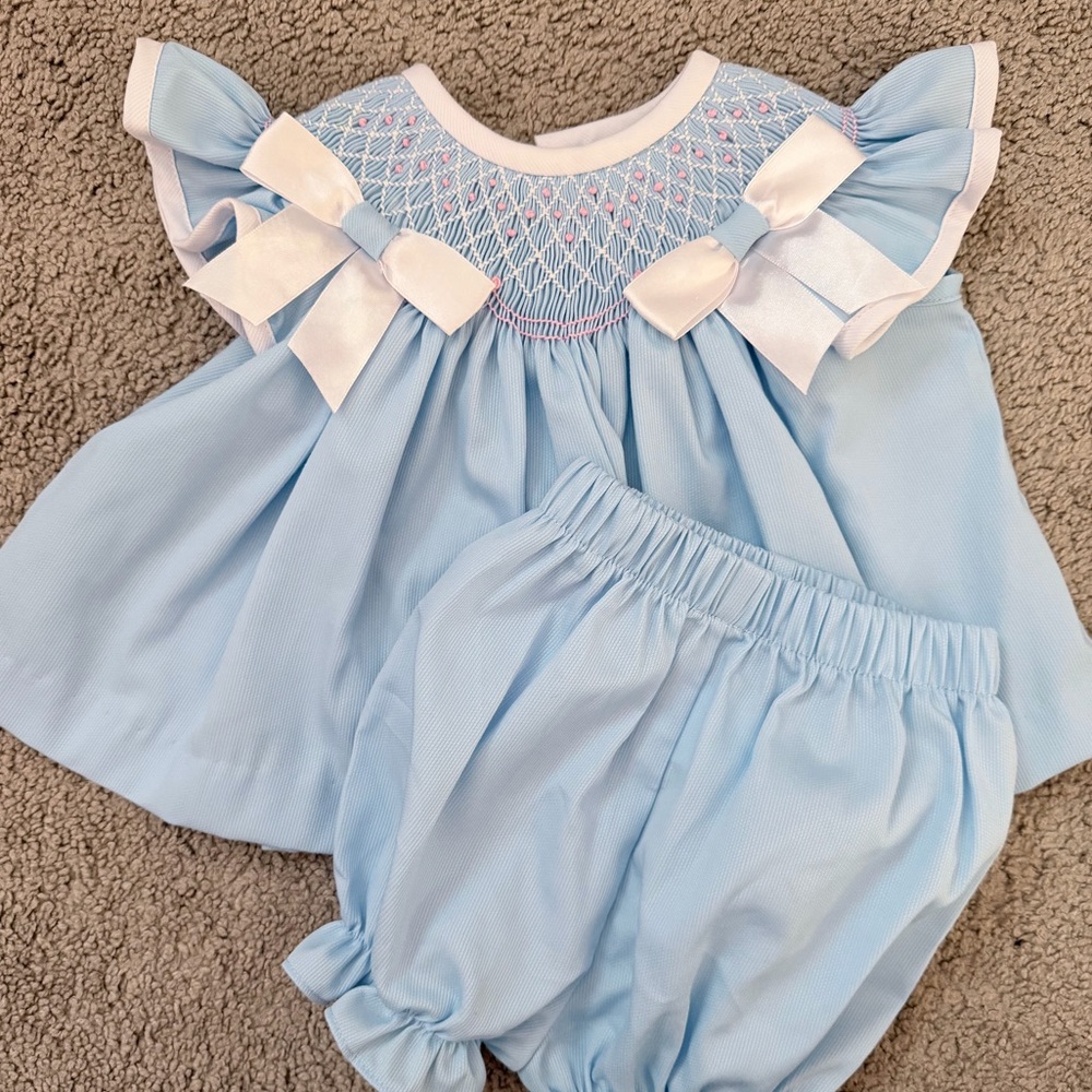 Classic Whimsy Smocked Baby Girl Set